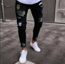Load image into Gallery viewer, Hole  Embroidered Jeans Men
